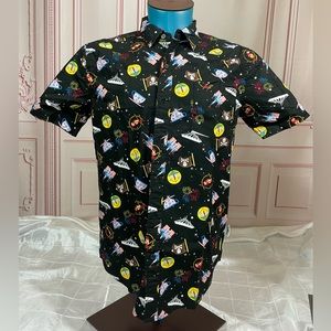 Disney Parks Magic Kingdom Icons Our Universe Size S Button Up Men's Shirt NWT